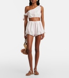 Posse Rosie asymmetric striped cotton crop top