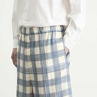 Jil Sander Men's Relaxed Fit Check Shorts in Blue Hydrangea