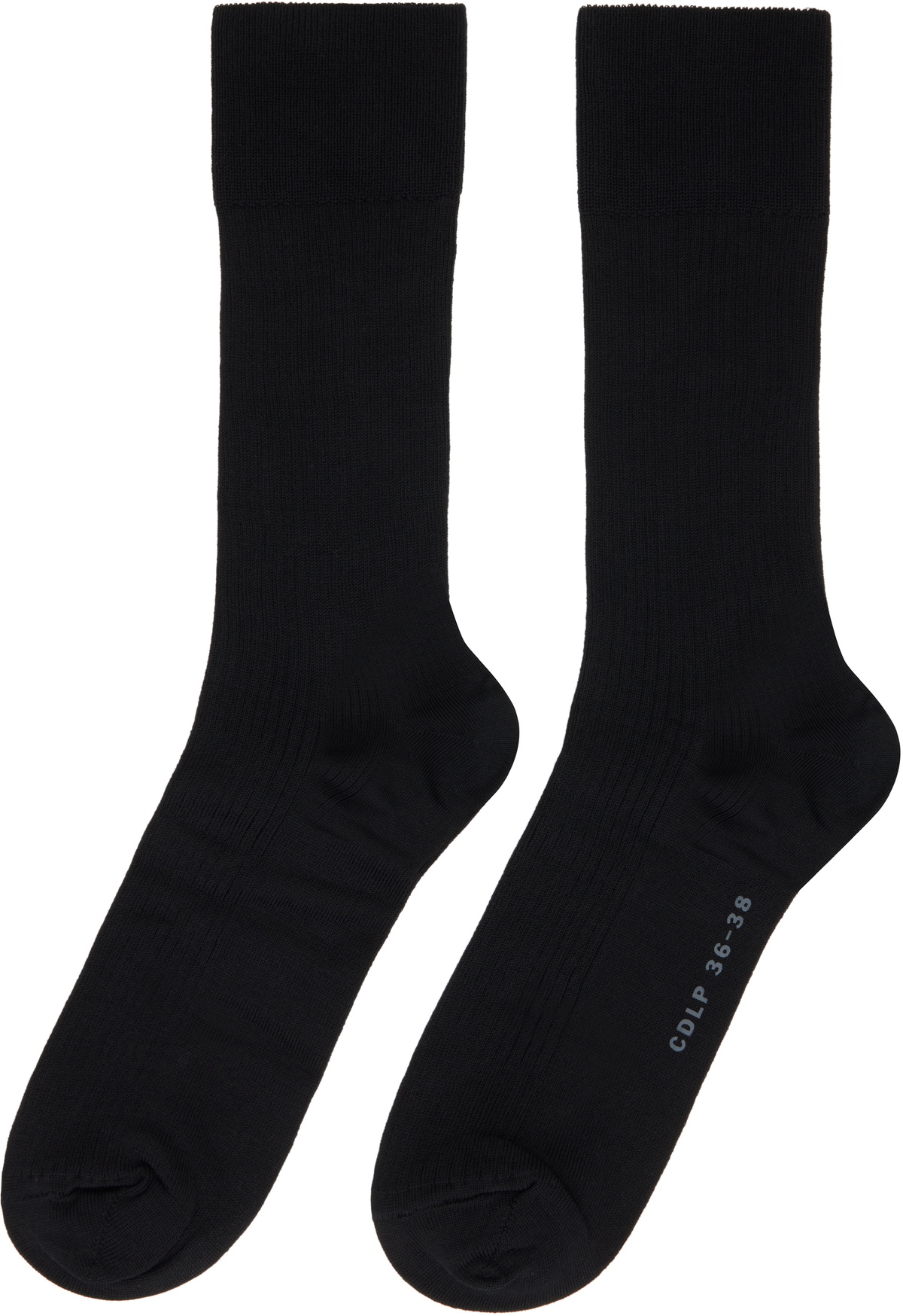 CDLP Six-Pack Black Mid Length Cotton Rib Socks