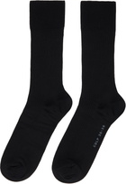 CDLP Six-Pack Black Mid Length Cotton Rib Socks
