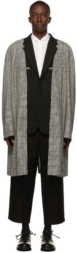 Photo: Comme des Garçons Homme Plus Reversible Black & White Wool Check Blazer Coat