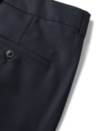 AMI PARIS - Tapered Cropped Pleated Wool Suit Trousers - Blue