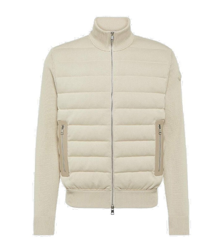 Photo: Moncler Leather-trimmed cotton cardigan