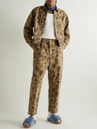 KAPITAL - Pleated Camouflage-Print Cotton-Twill Trousers - Brown