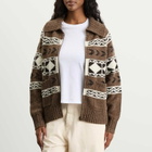 Levi's Women's Fairisle Zip Jumper in Walnut