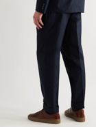 OFFICINE GÉNÉRALE - Hugo Tapered Belted Organic Cotton Suit Trousers - Blue