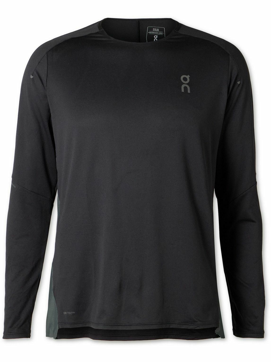 ON - Performance Slim-Fit Stretch Recycled-Jersey and Mesh Top - Black