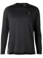 ON - Performance Slim-Fit Stretch Recycled-Jersey and Mesh Top - Black