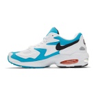 Nike White and Blue Max2 Light Sneakers