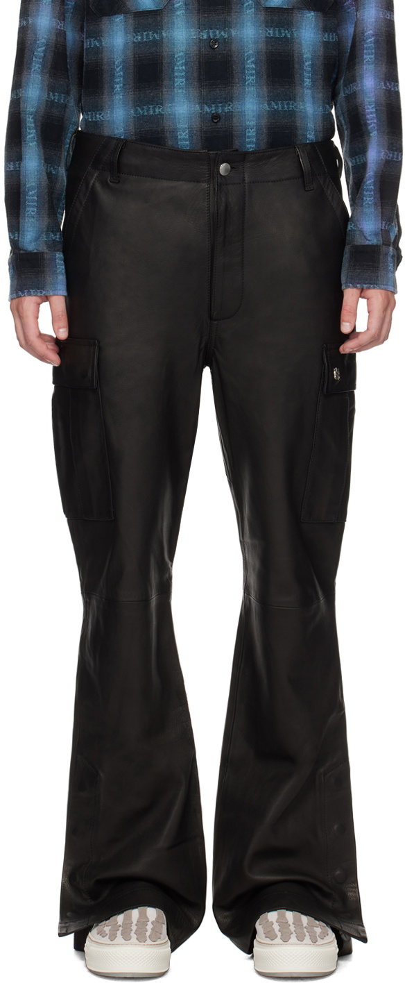 AMIRI Black Patch Pocket Leather Pants