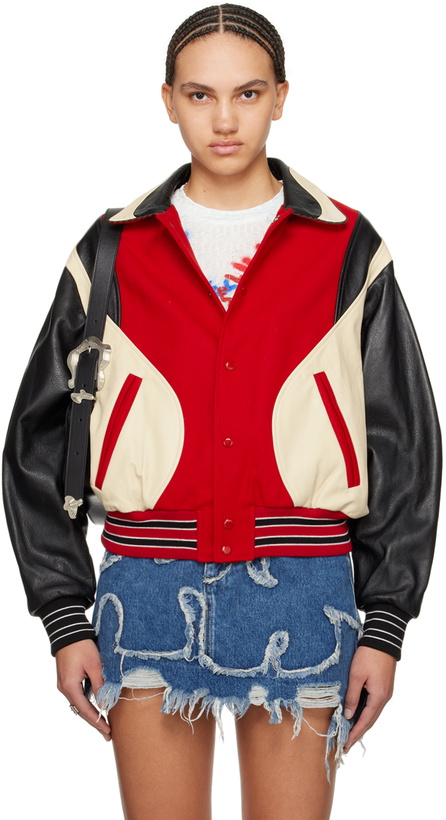Photo: Andersson Bell Black & Red Robyn Leather Bomber Jacket