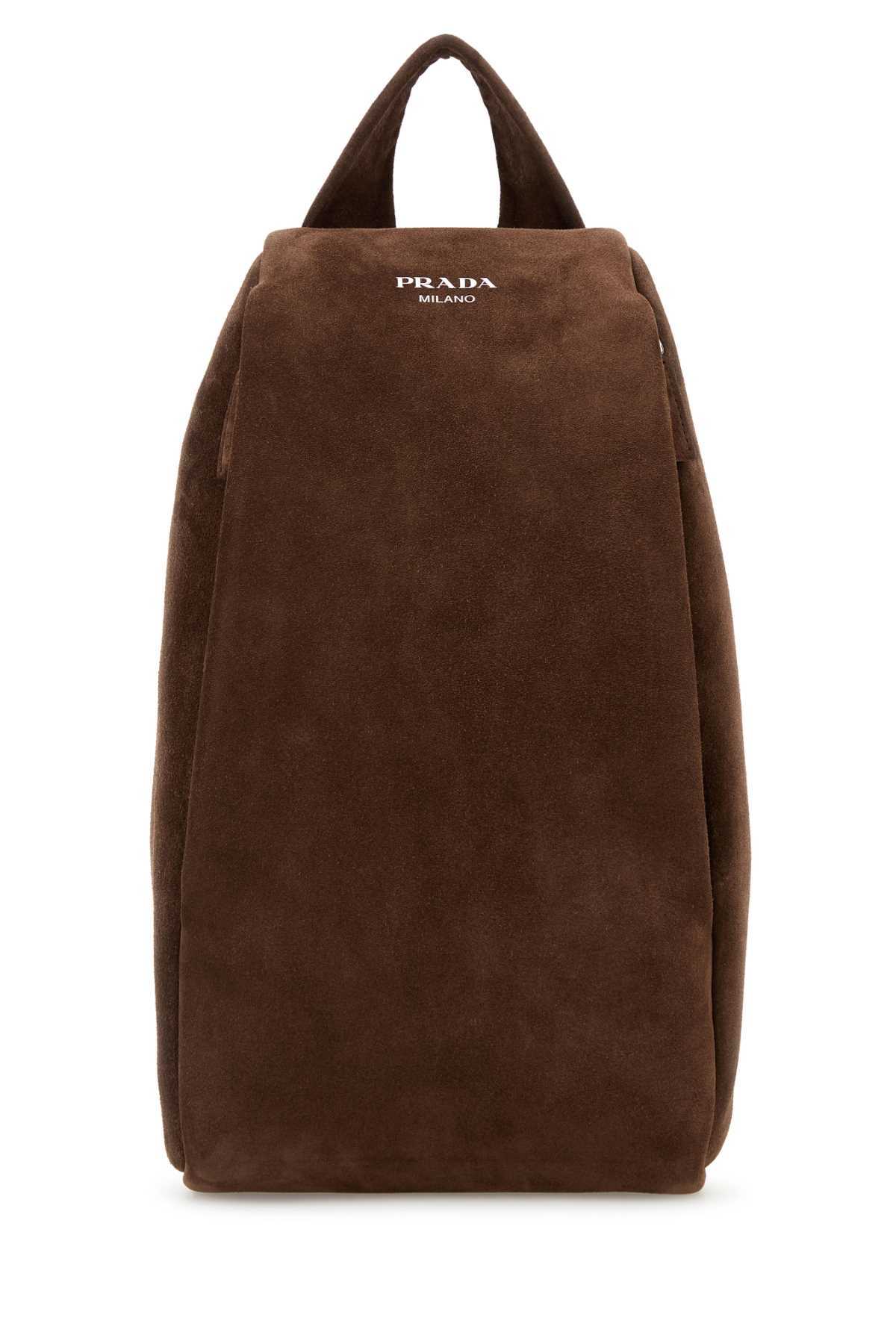 Prada Brown Suede Backpack Prada