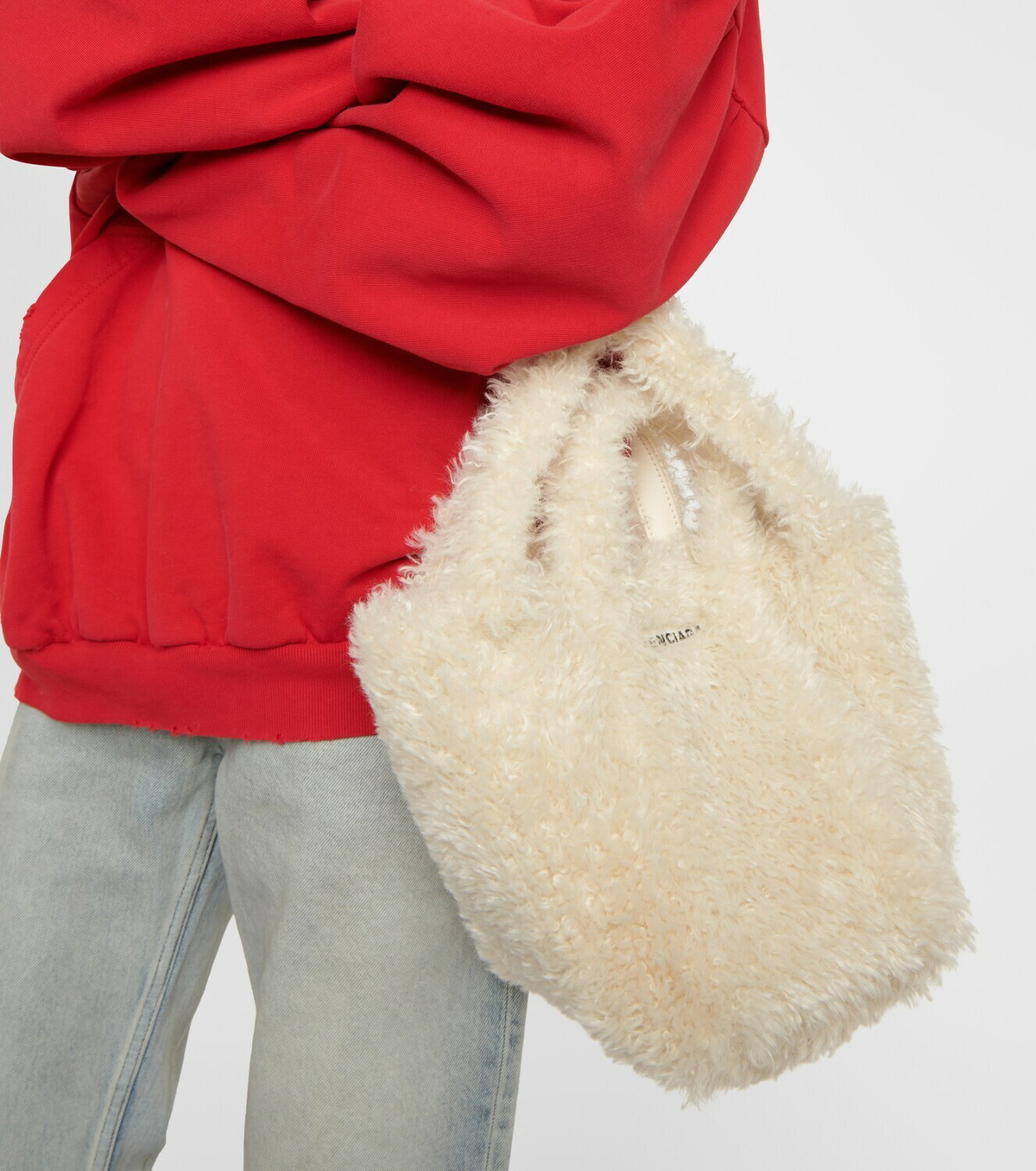 Balenciaga Everyday 2.0 XS faux fur tote bag