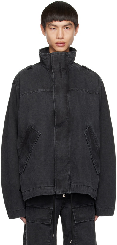 Photo: Acne Studios Gray Funnel Neck Jacket