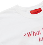 WHO DECIDES WAR by Ev Bravado - Printed Cotton-Jersey T-Shirt - White
