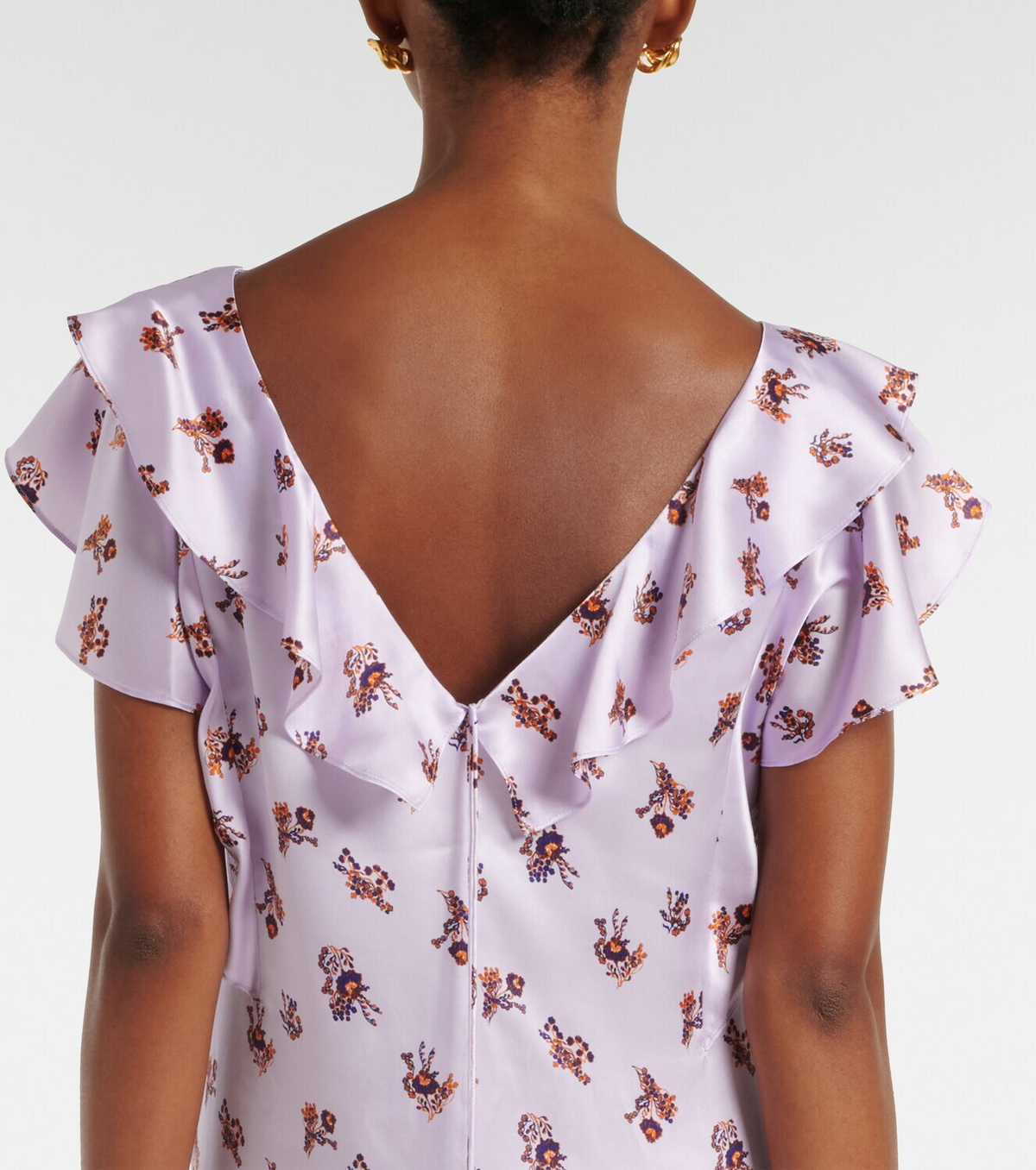 Dorothee Schumacher Shiny Daydream floral silk satin midi dress