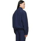 Marni Navy Embroidered-Logo Jacket