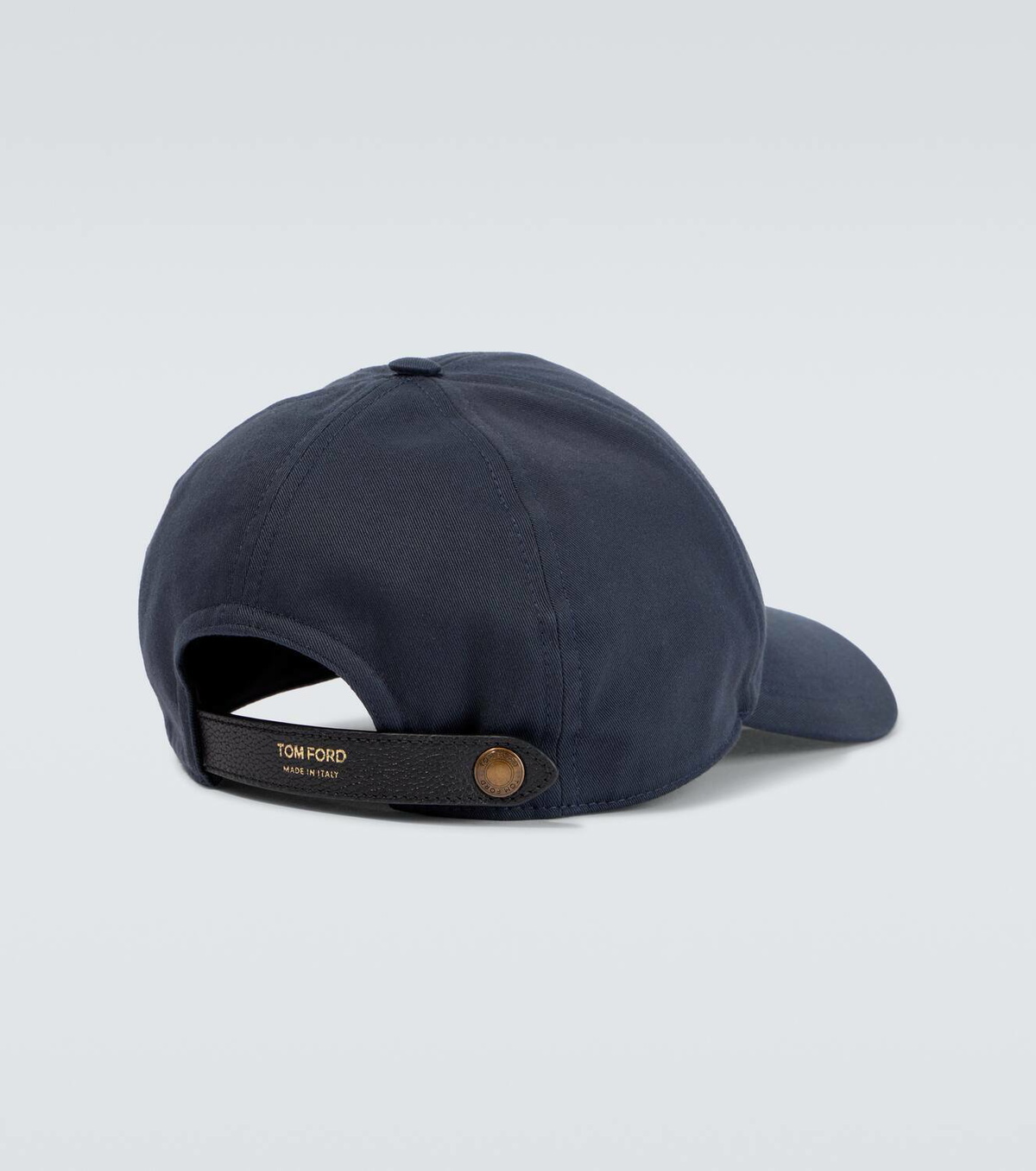 Tom Ford TF embroidered leather-trimmed baseball cap
