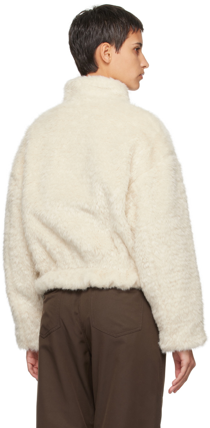 AMOMENTO Off-White Hairy Faux-Fur Jacket AMOMENTO