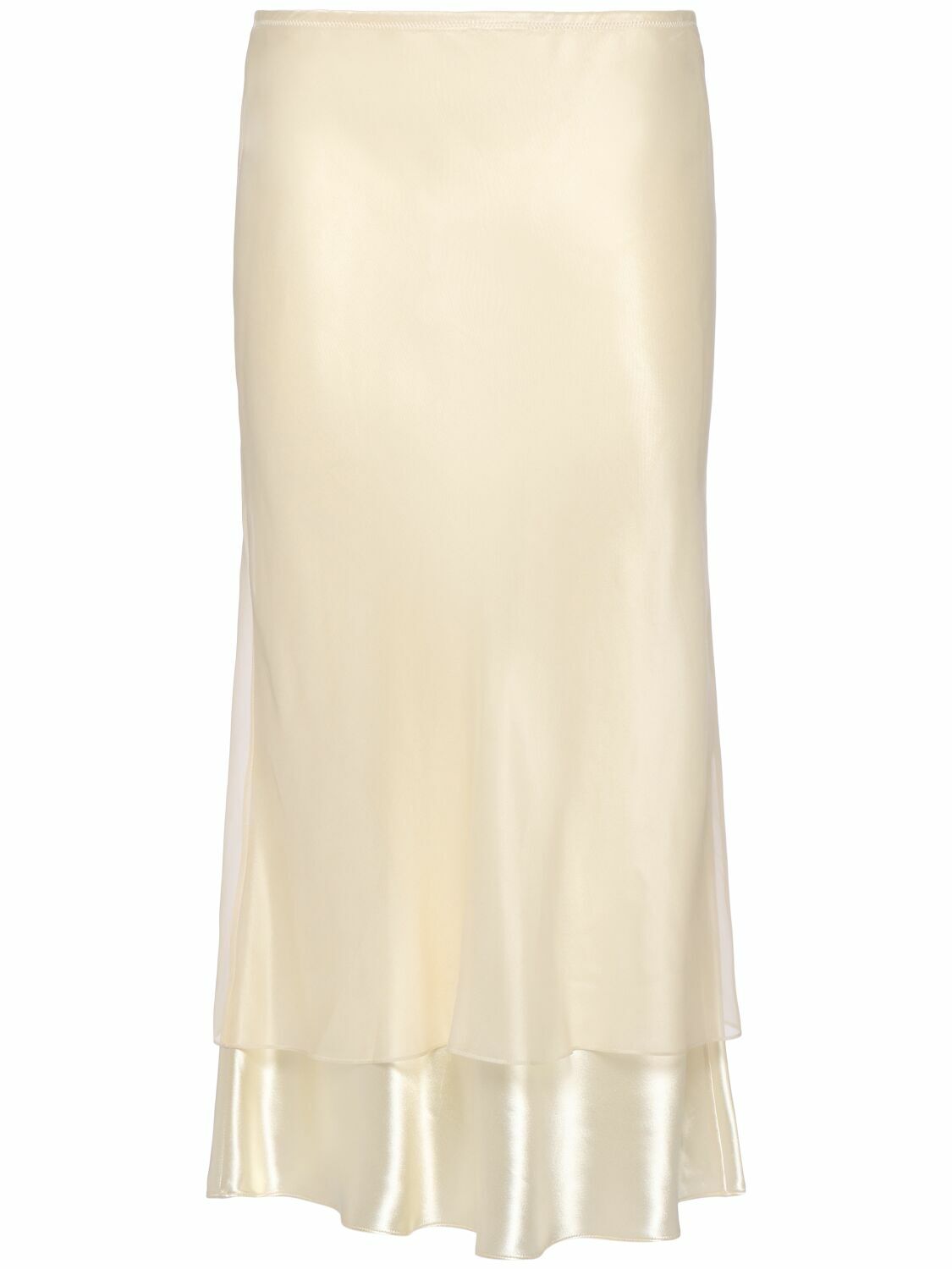 KHAITE Monina Shiny Viscose Midi Skirt Khaite