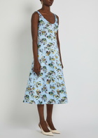 Emilia Wickstead Abella Floral-print Satin Midi Dress Green