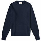 Folk Men's Waffle Crew in Dark Navy