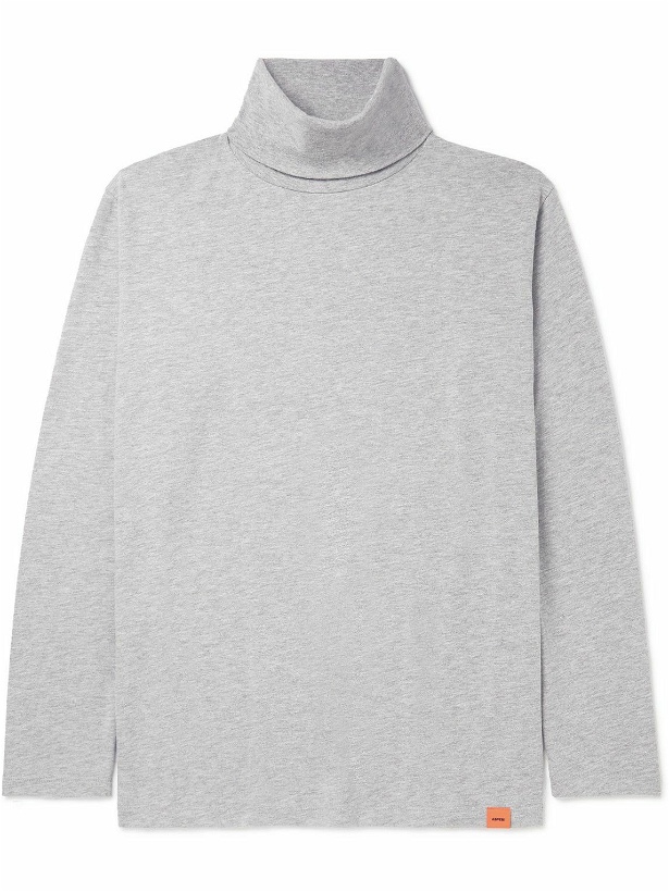 Photo: Aspesi - Cotton-Jersey Rollneck Sweatshirt - Gray