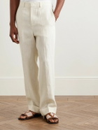 Valentino Garavani - Tapered Linen Trousers - White