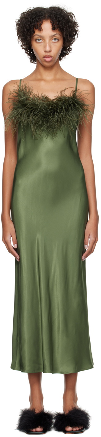 Sleeper Green Boheme Slip Dress Sleeper Sleeper Green Boheme Slip Dress Sleeper