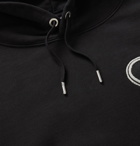 AMI - Logo-Appliquéd Loopback Cotton-Jersey Hoodie - Black
