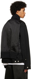 sacai Black Nylon Mix Bomber Jacket