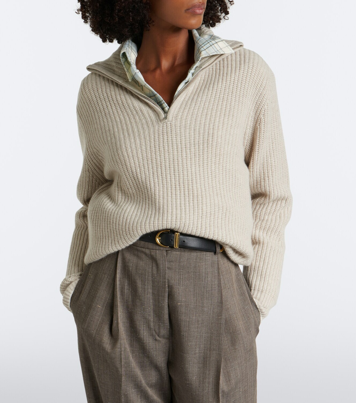 Arch4 Saatchi cashmere zip-up sweater