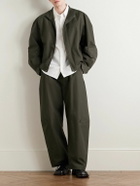 Amomento - Barrel-Leg Cotton-Poplin Trousers - Green