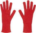 Baserange Red Ribbed Gloves
