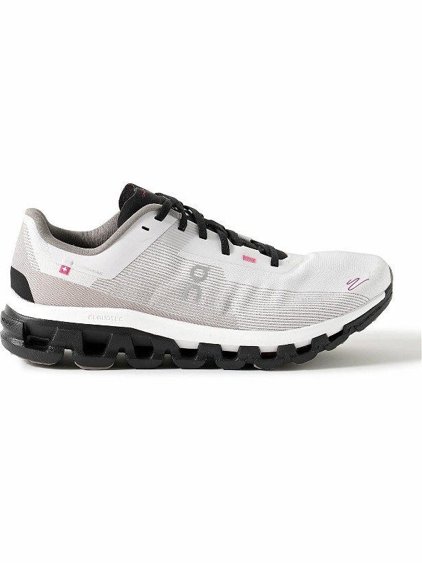 Photo: ON - Cloudflow Distance Rubber-Trimmed Mesh Sneakers - Gray