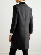 CELINE - Chesterfield Striped Wool Coat - Gray