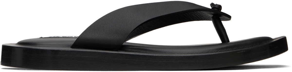 Jil Sander Black Thong Sandals