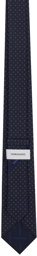 Ferragamo Navy & Blue Gancini Jacquard Tie