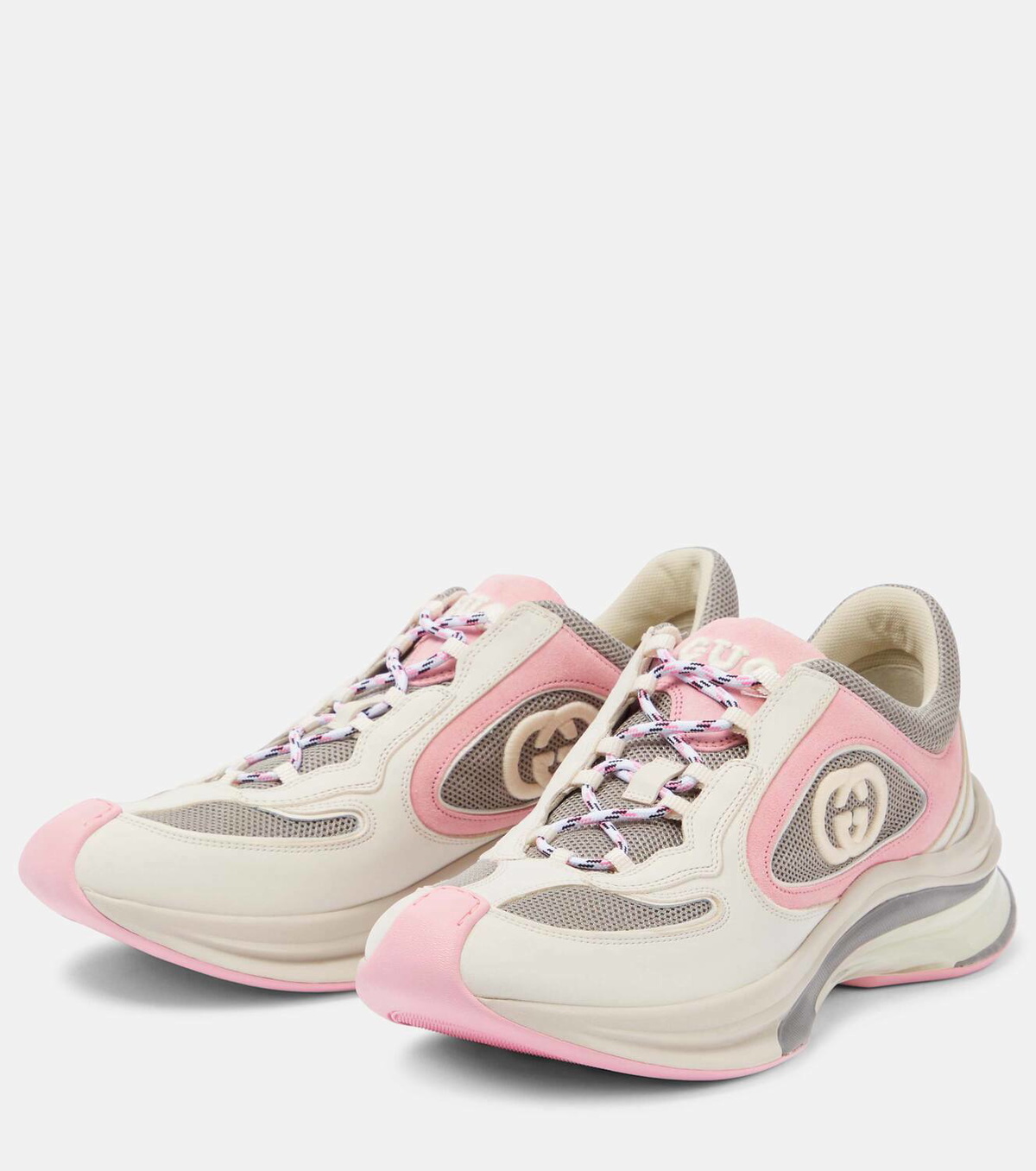【GUCCI】lady's スポーティー RUN スニーカー【36size】 Gucci Run Knit Sneaker White Black Interlocking GG Logo