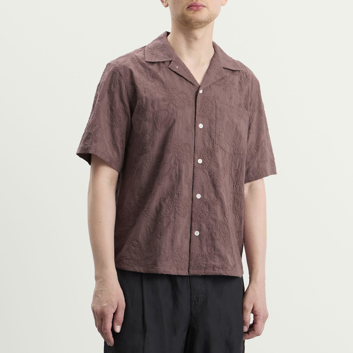 Corridor Men's Paisley Embroidery SS in Purple