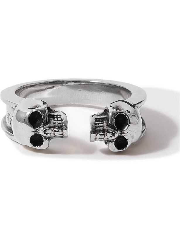 Photo: Alexander McQueen - Skull Burnished Silver-Tone Ring - Silver