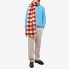 Acne Studios Men's Cassiar Check Narrow New Scarf in Burgundy/Yellow