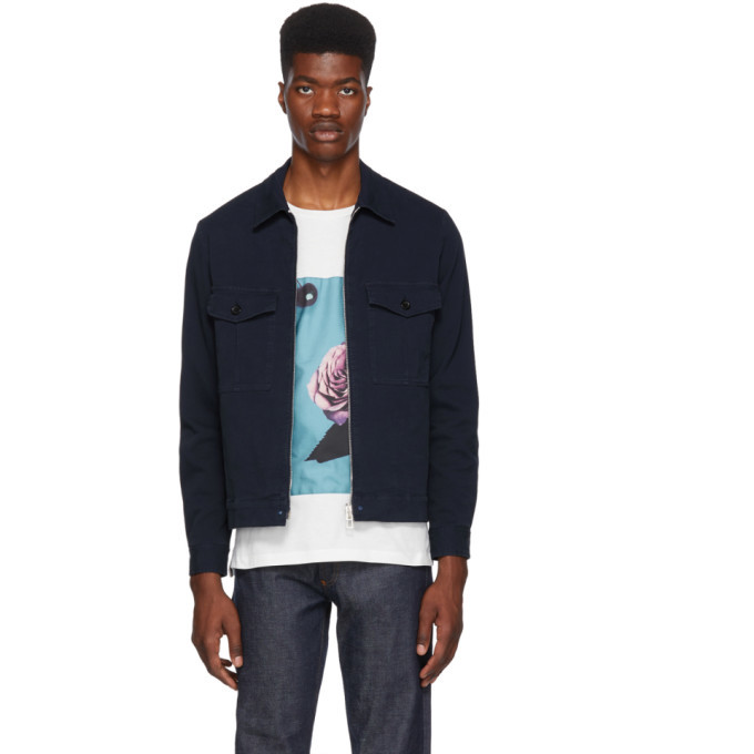 Photo: PS by Paul Smith Navy Canvas Short Jacket