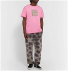 Stüssy - Clyde Logo-Print Cotton-Jersey T-Shirt - Pink
