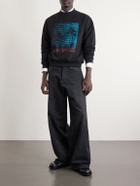 Balenciaga - Printed Cotton-Jersey Sweatshirt - Black