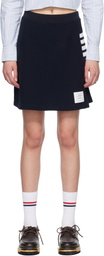 Thom Browne Navy Box Pleat Miniskirt