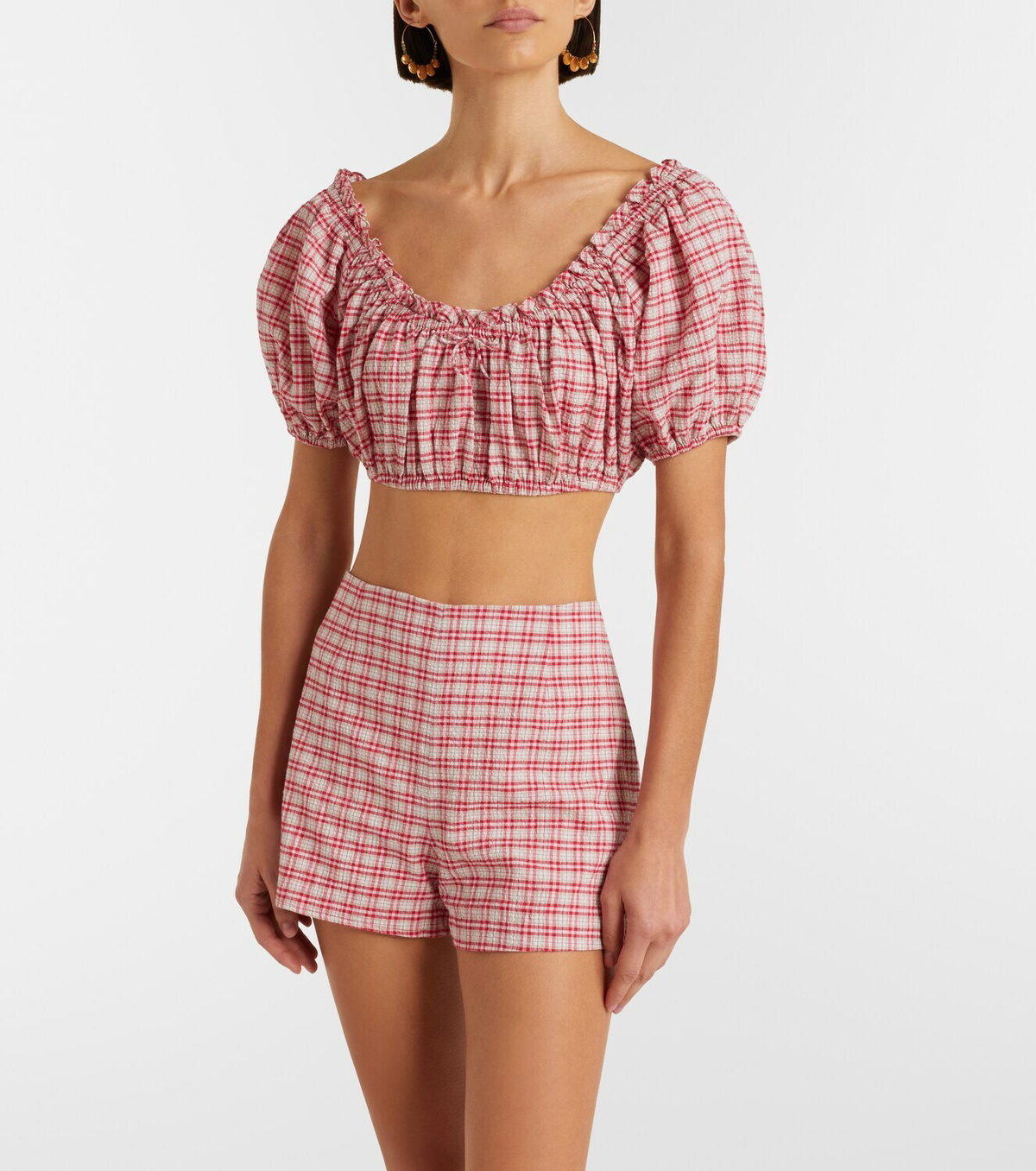 Faithfull Lila checked cotton shorts