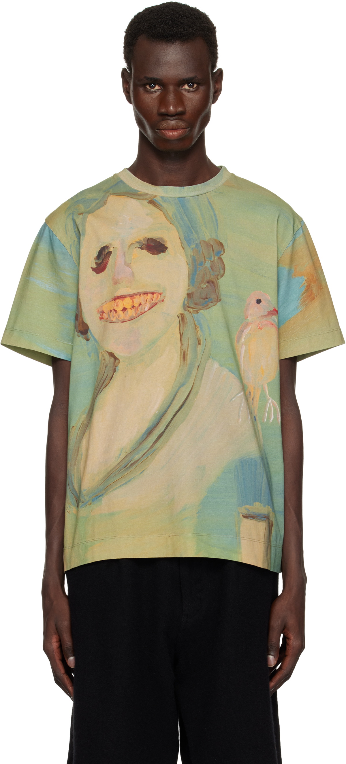 Simone RochaのTシャツ Simone Rocha: Black Poppy Field T-shirt | SSENSE