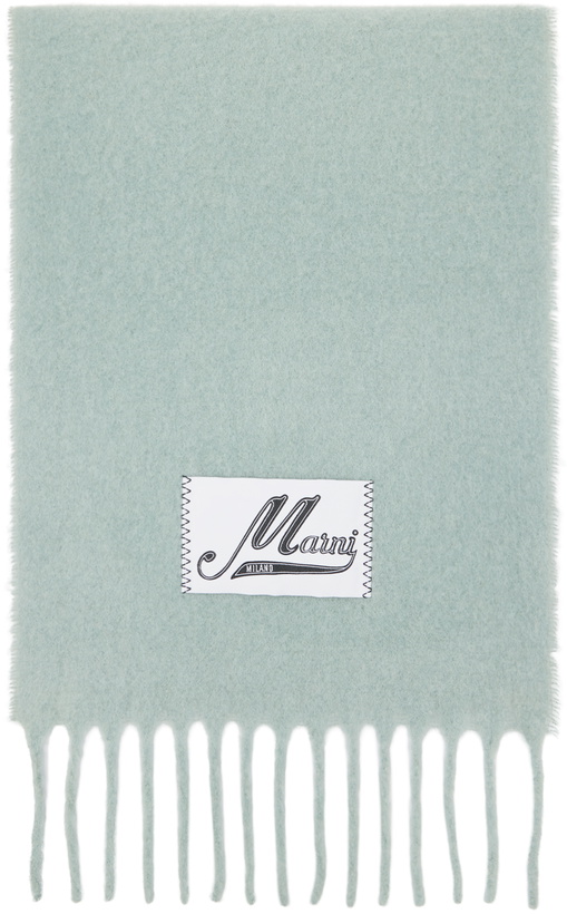 Photo: Marni Green Brushed Alpaca Logo Scarf