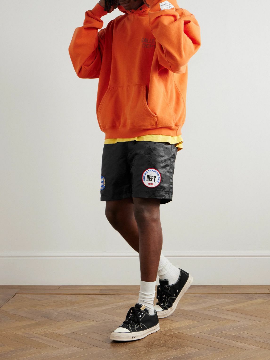 Gallery Dept. - Boxing Straight-Leg Appliquéd Satin-Jacquard